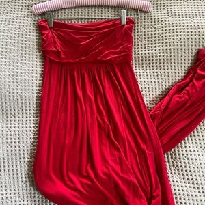 Red Strapless Maxi